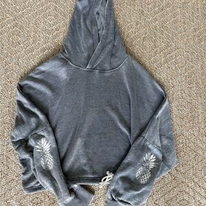 O'Neill Gray Graphic Crop Hoodie